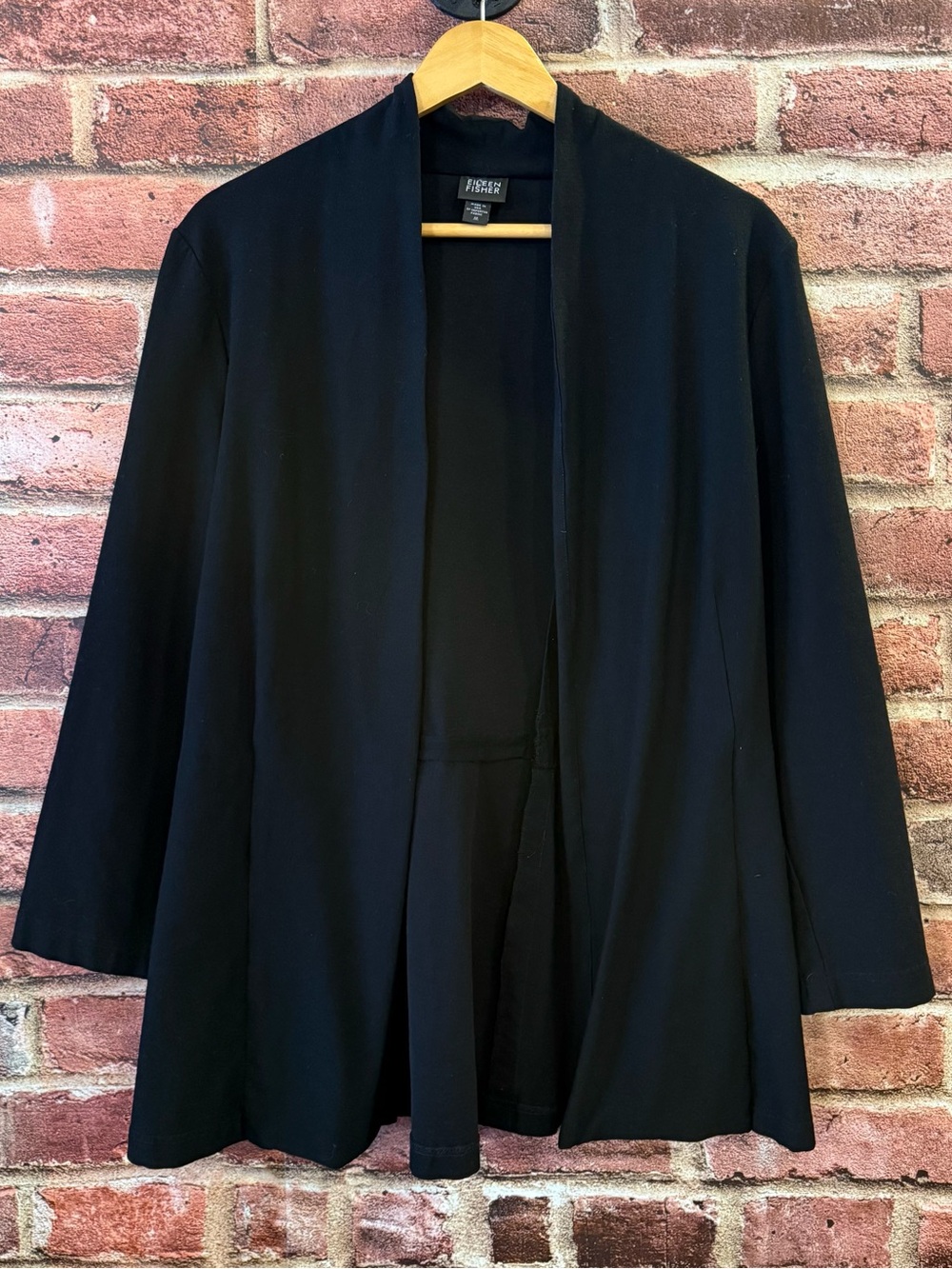 Eileen Fisher Black Open-Front Blazer Jacket